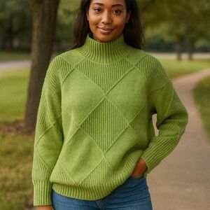 SHEIN Olive Green Cowl Neck Sweater